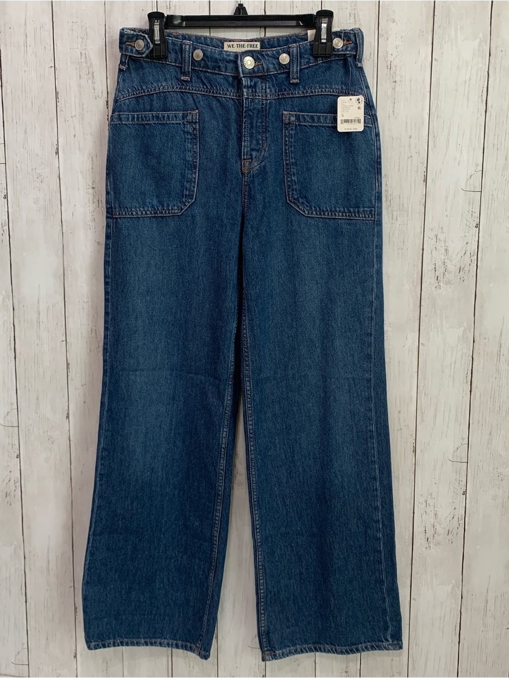 Free People We The Free Palmer 26  Cuffed Jeans Tunnel Vision Baggy Relaxed NWT - Picture 2 of 16